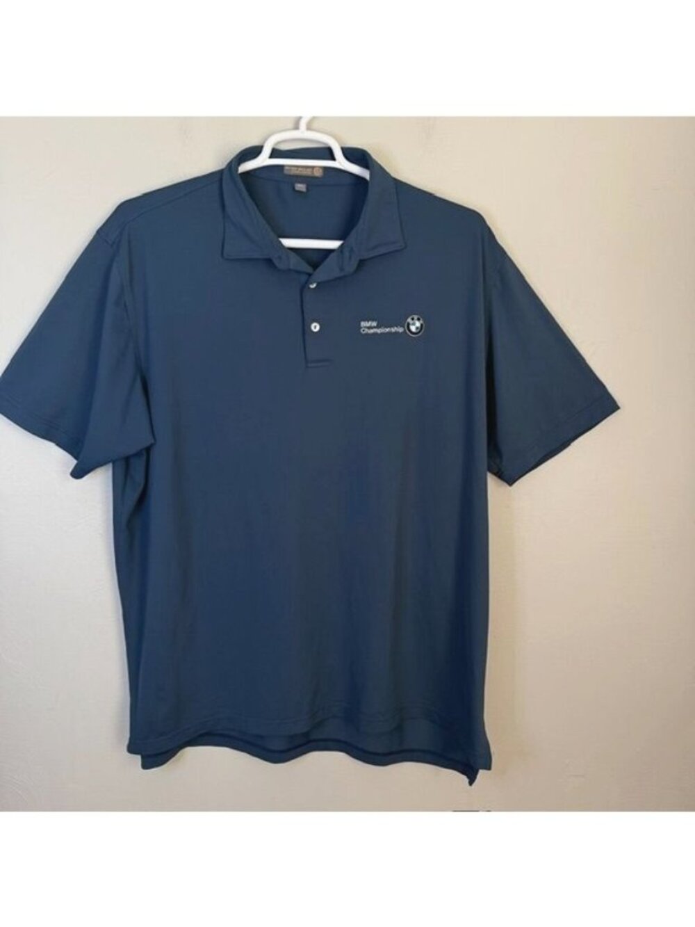 Peter Millar BMW Championship Summer Comfort Blue Polo Style Golf Shirt XXL Blue